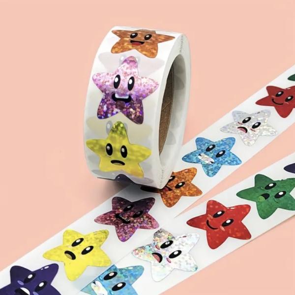 500pcs Colorful Glitter Star Stickers 