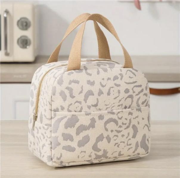 Beige Chic Pattern Insulated Lunch Bag 