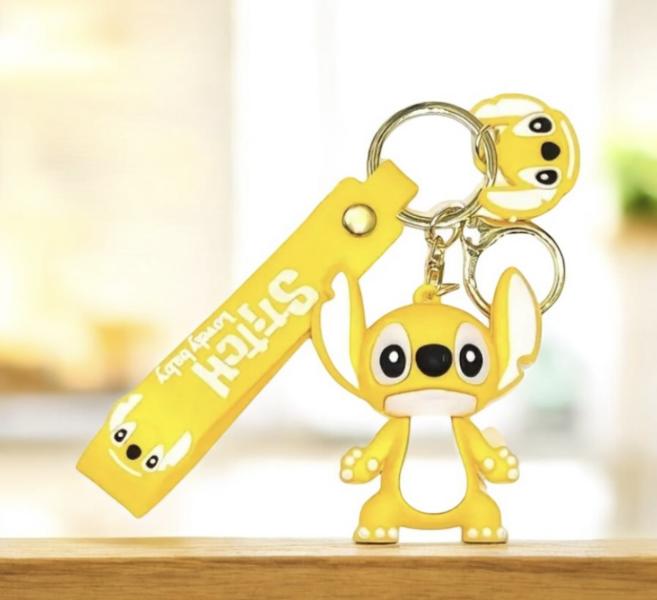1pc Kawaii Cartoon Disney Stitch Keychain ~ Yellow