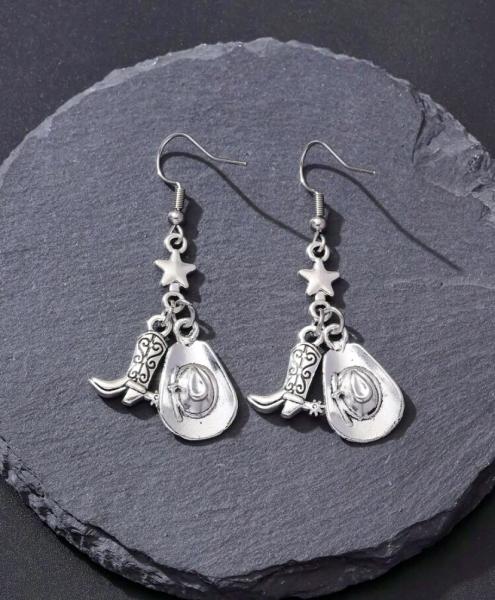 1pair Western Cowboy 🤠 Boot Earrings