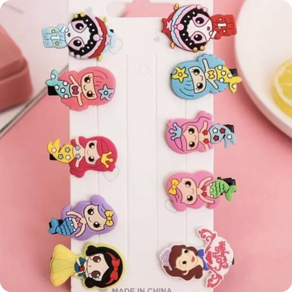 Girls Mermaid 🧜‍♀️ and Prince Hair Clips 10 Pack