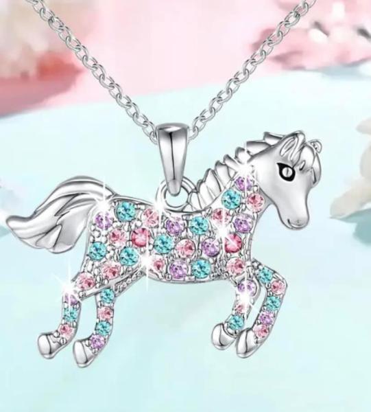 Cute Cartoon Unicorn Pendant Necklace 