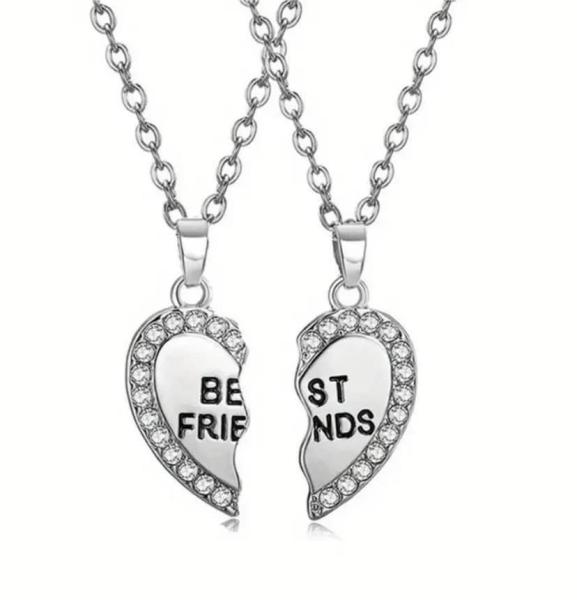 2pcs Creative Silver Friendship Necklace Set