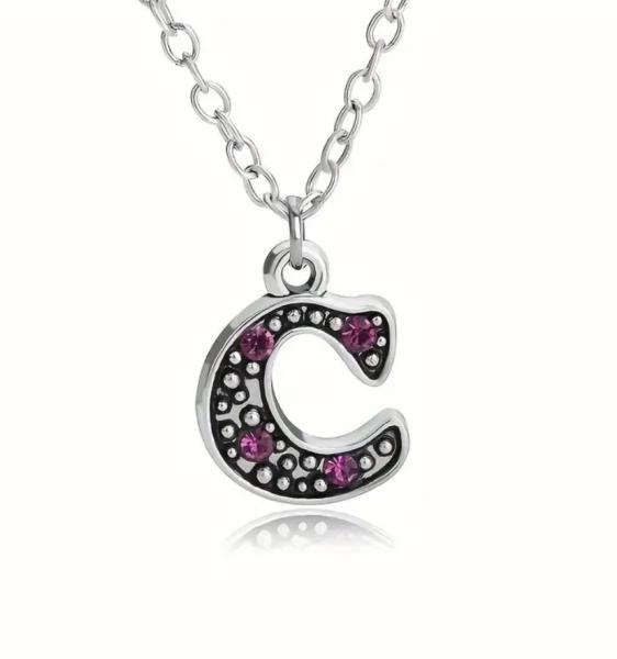 1pc Exquisite Rhinestone Initial “C” Necklace 
