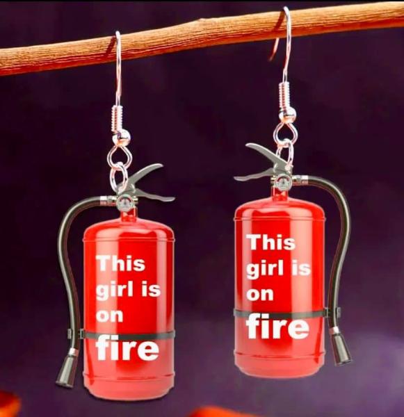 1 Pair Fire 🔥 Extinguisher Acrylic Earrings