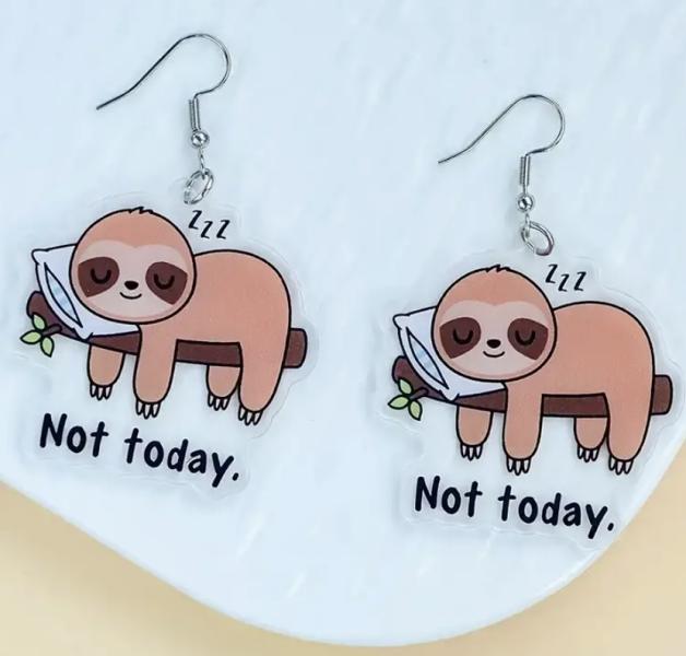Cute Sloth Acrylic Pendant Earrings 