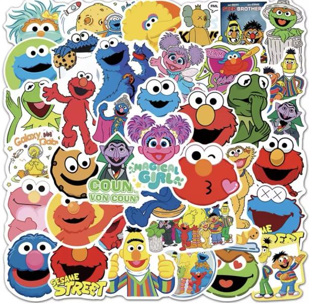 50PCS Sesame Street Cartoon Stickers 