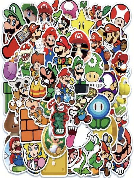50pcs Super Mario Anime Stickers 