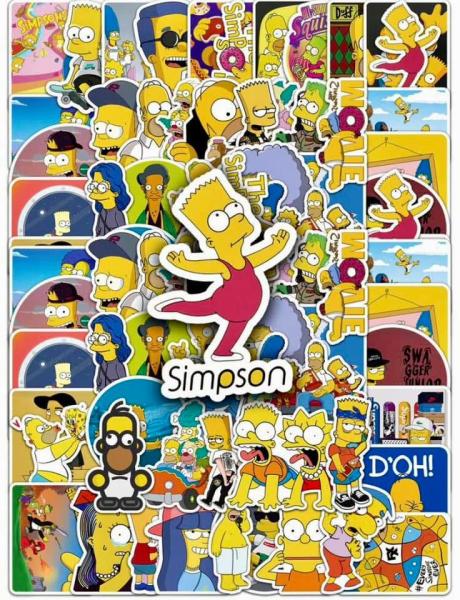 54pcs The Simpsons Waterproof Stickers 