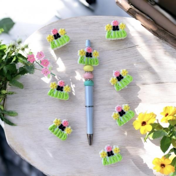1pc Be Kind Silicone Beaded Pen