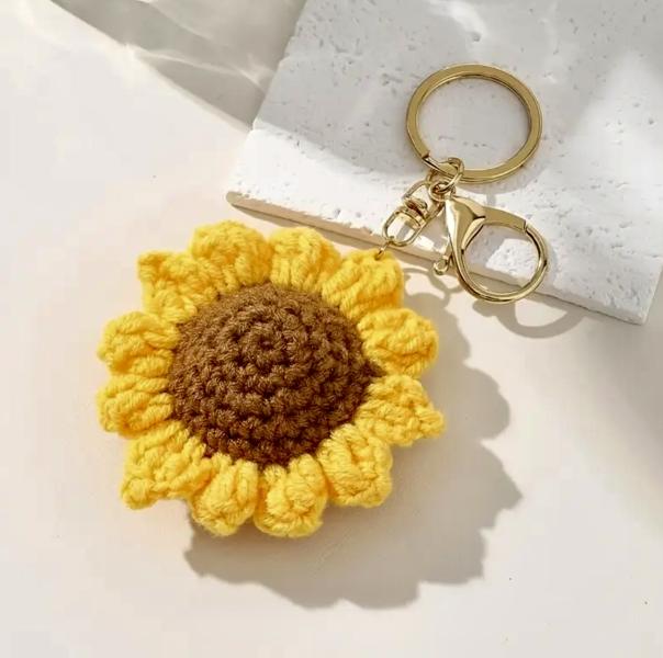 1pc Crochet Sunflower 🌻 Keychain 