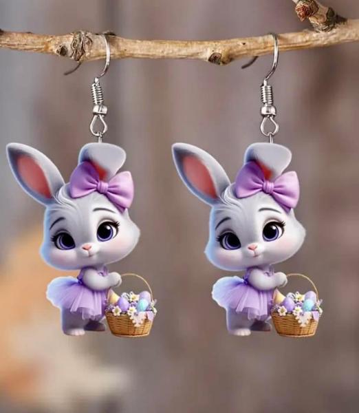1 Pair Charming Easter Bunny 🐰 Earrings 