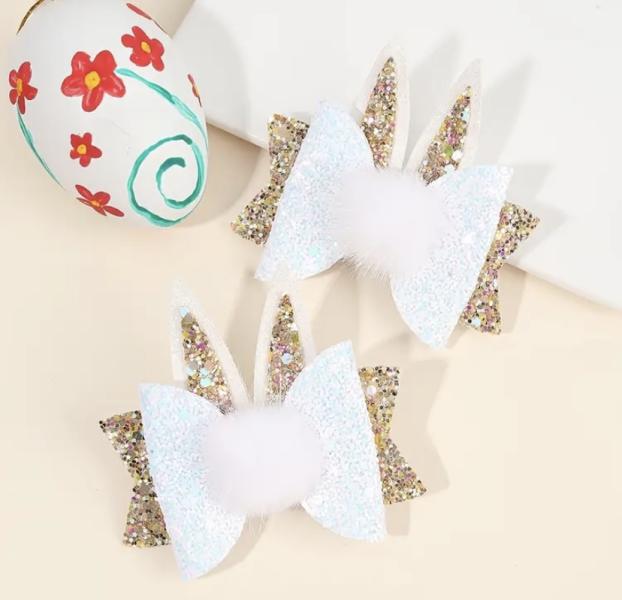 2pcs Rabbit 🐰 Hair Bow Clips Set