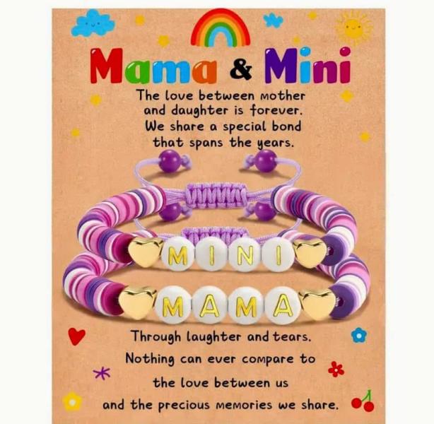 2pcs Mother Mom Daughter Heart Bracelets 