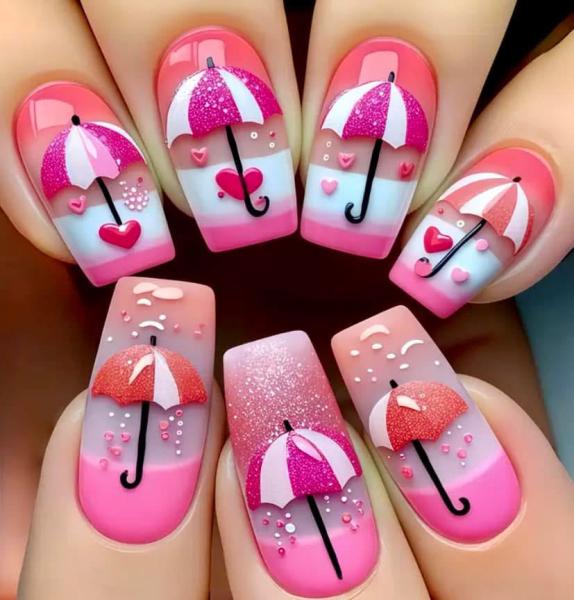 24pcs Med Length Umbrella ☂️ Nail Tips