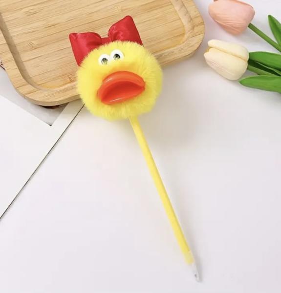 1pc Yellow Duck Plush Pen ~ Yellow 