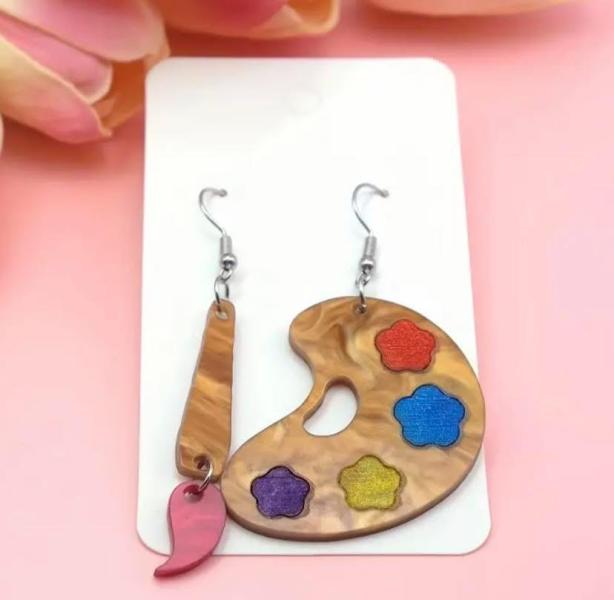 1 Pair Acrylic 🎨 Palette Earrings