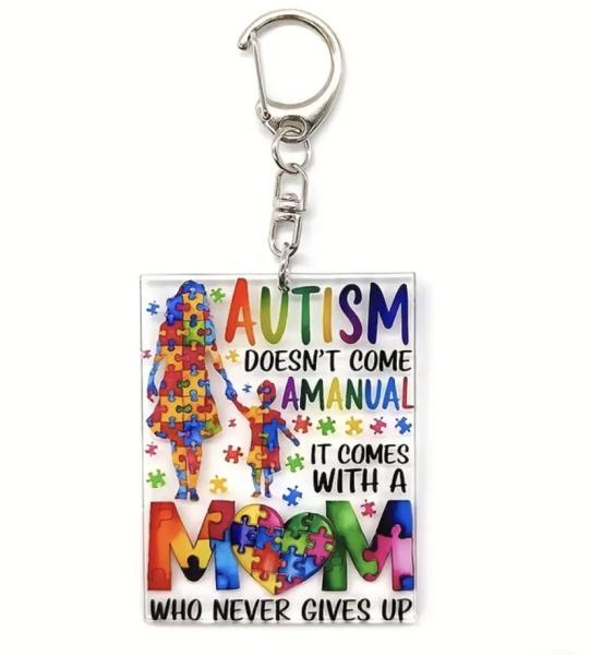 1pc Autism Mom Puzzle Piece Keychain