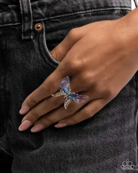Paparazzi Ring ~ Light Landing - Blue