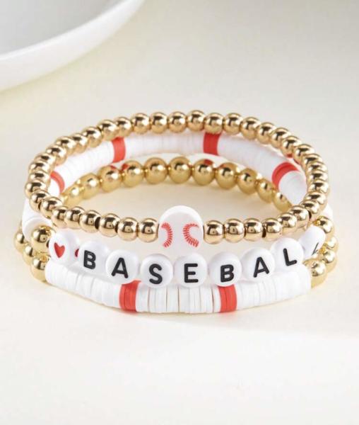 3pcs Baseball ⚾️ Beaded Bracelet 
