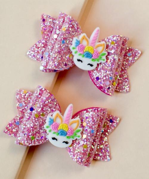 2pcs Girls Unicorn 🦄 Hair Clips ~ Pink