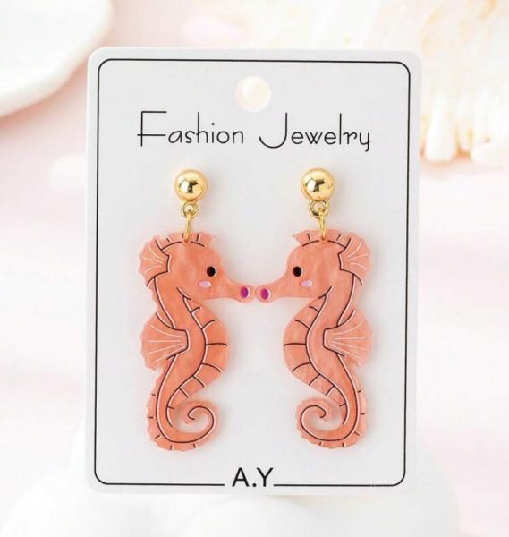 1 Pair Acrylic Seahorse Earrings 