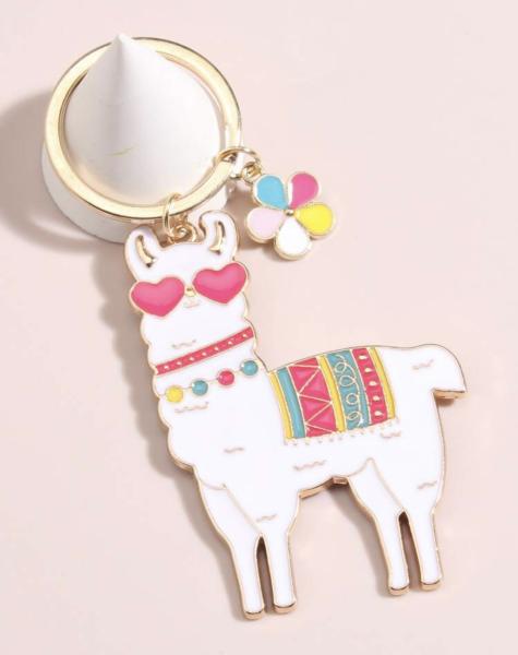 1pc Alpaca 🦙 & Flower Keychain