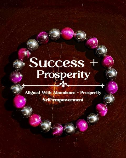 1pc Natural Rose Quartz & Hematite Bracelet