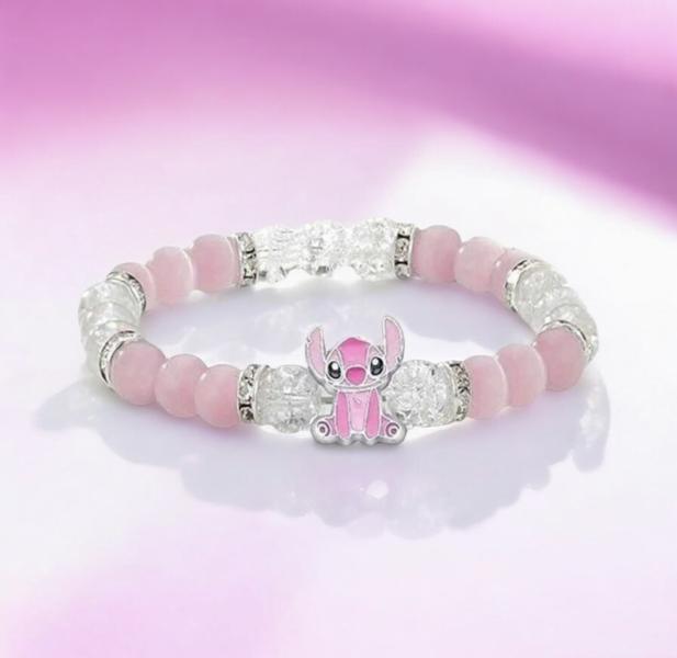 1pc Disney Stitch Charm Bracelet ~ Pink