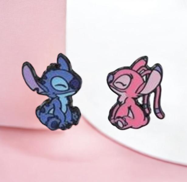 1 Pair Disney Cartoon Angel & Stitch Earrings 
