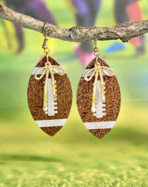 1 Pair Faux Leather Football 🏈 Earrings 