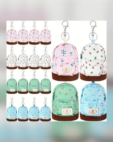 1pc Mini Backpack Keychain ~ Flower 🌺 Design 