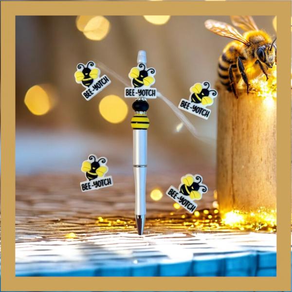 1pc Silicone Beaded Pen ~  Bee 🐝 