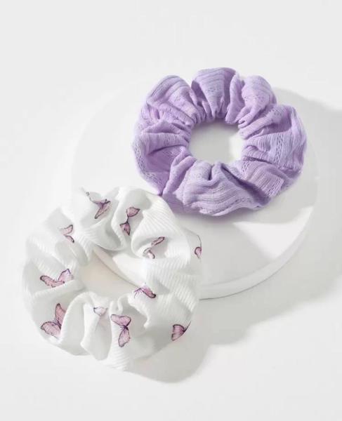 2pc Butterfly 🦋 Hair Scrunchie Set ~ Purple