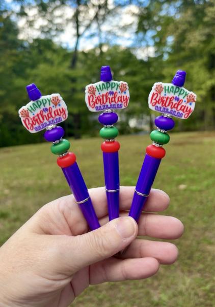 1pc Happy Birthday 🎈Silicone Beaded Pen