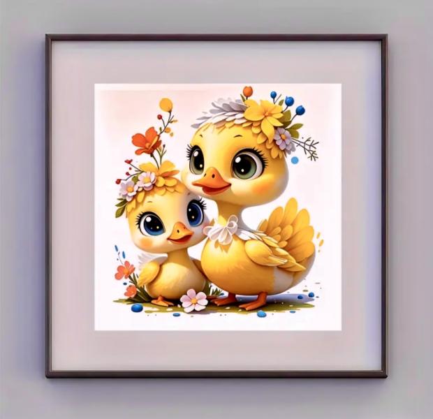 5D Diamond Art Painting Kit ~ Duck Family