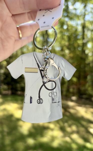 1pc White Nurse Uniform Acrylic Keychain