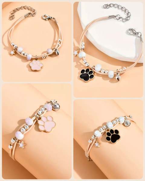 1pc Paw 🐾 Print Adjustable Charm Bracelet 