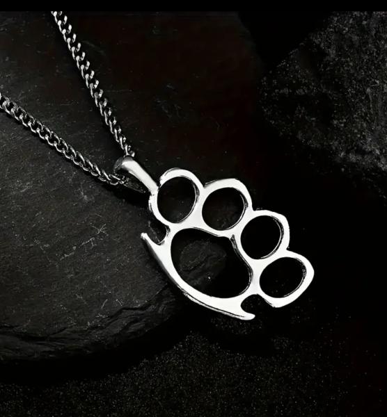 1pc Stainless Steel Paw 🐾 Pendant Necklace 