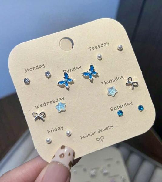 7 Pairs Elegant Butterfly 🦋 Star 🌟 Earrings 