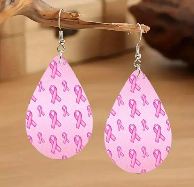 1 Pair Breast Cancer Awareness Earrings