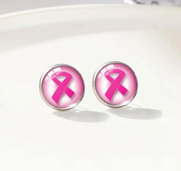 1 Pair Cancer Awareness Stud Earrings 
