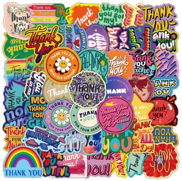 53pcs Vinyl Thank You Stickers