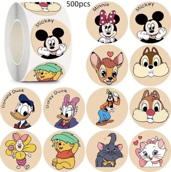 500pcs Disney Stickers Roll 