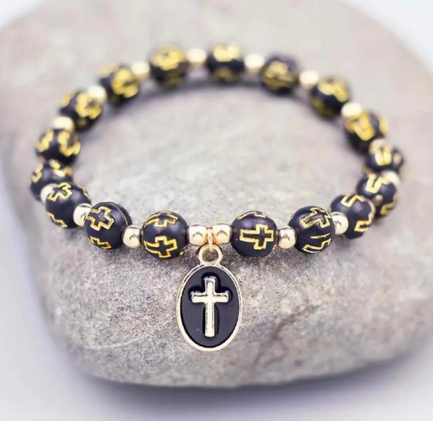 1pc Elegant Cross Bracelet ~ Black