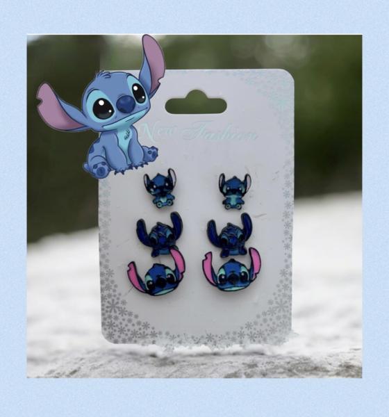 3 Pairs Disney Stitch Earrings Set #1