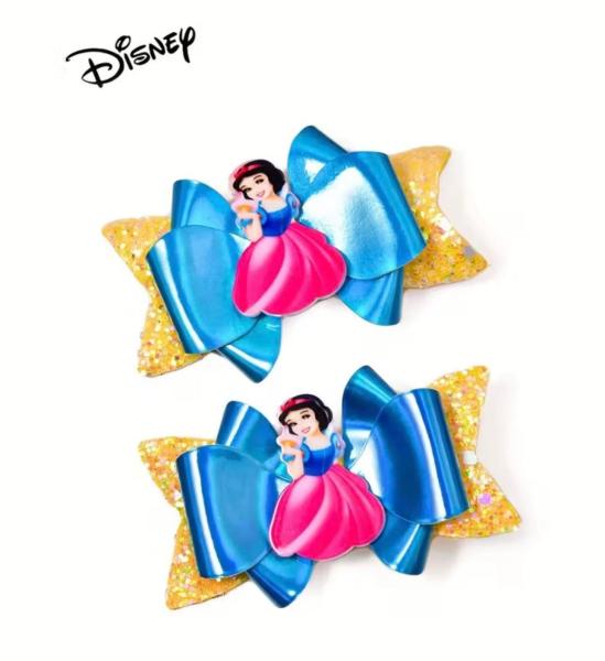 2pc Disney Snow White Hair Clips ~ Pink