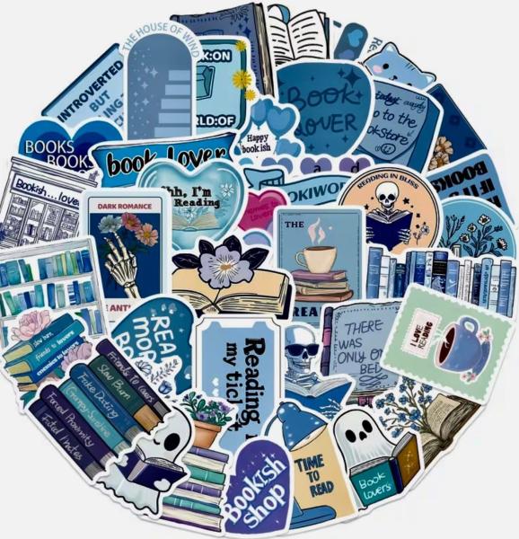 50pcs Blue Themed Book 📕 Stickers