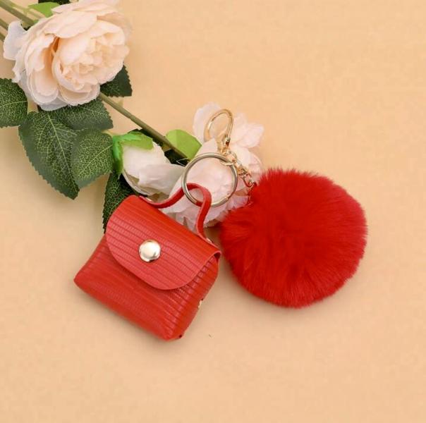 1pc Fashionable Mini Purse Keychain ~ Red