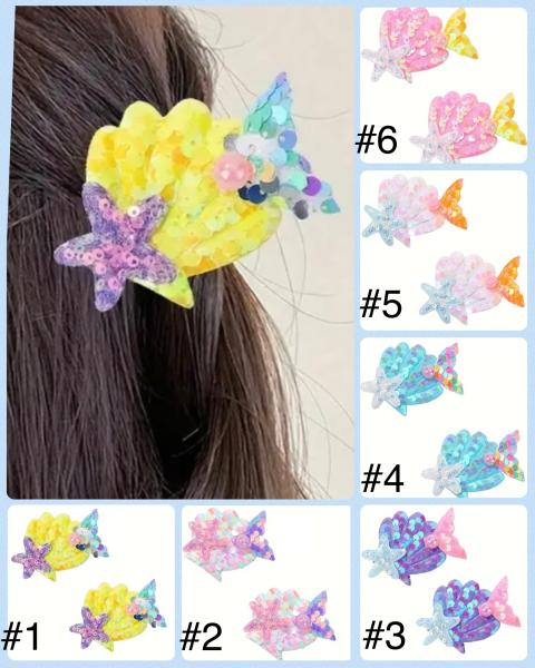 2pcs Glittering ✨ Mermaid Tail Hair Clips